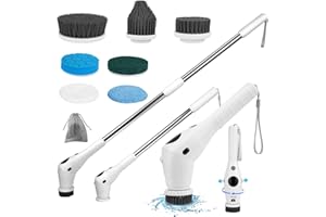 XIAOEVER Electric Spin Scrubber, 3-Speed 180" Adjustable Long Handle Cordless Brush Power Electric Brush for Cleaning with 8 Replaceable Brush Heads for Bathroom Tub Floor Tile Kitchen Car Wash Preferences