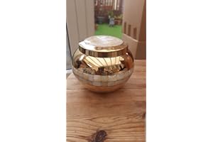 Royal Rapture Urn for Ashes Cremation Memorial Funeral Love Urns|Brass|Mother of Pearl Adult Child Human(Golden Pearl Round, 5") RMPR01-05