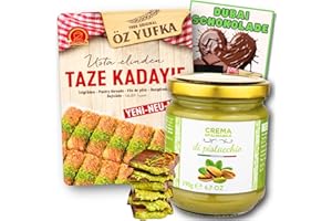 ‎BUNDLES FOR YOU Kadayif Angel Hair Dough Threads + Pistachio Cream - Set for Making Dubai Chocolate (1 x 400 g Kadayif - 1 x 190 g Pistachio Cream 40%) Includes Instructions