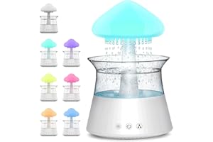 TOWWOO Regenwolken Luftbefeuchter, 3 in 1 Rain Cloud Humidifier/Aroma Diffuser/7 Farben LED Nachtlicht, Wassertropfen-Geräusch Entspannung Schlafzimmer Diffuser Ätherische Öle (Weiß)