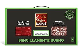 Navidul Maletín de Jamón de Cebo Ibérico 4x75g, Chorizo Gran selección 4x75g y Salchichón Gran selección. Freshpack envasado al vacío - 4x75g Total 900 gr
