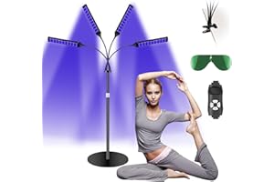 BEKASA Tanning Lamp for Home,4-Head Face Tanning Lamp with 432 LEDs, 5 Modes 360° Rotatable, 45 W Self Skin Tanning with Adjustable Stand & Timer, Light Sun Lamp for Face Body