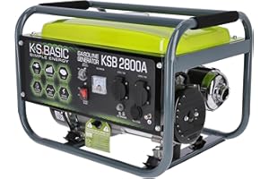 K&S KÖNNER&SÖHNEN Groupe électrogène à essence KSB 2800A, puissance maximale 2800W, démarrage manuel, régulateur de tension automatique (AVR), voltmètre, 2x16A (230V), sortie 12V, alternateur en aluminium.