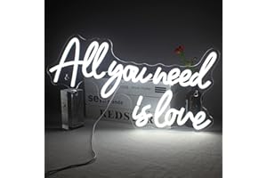 WANXING All You Need Is Love Letrero De Neón, Luces De Neón De Boda Blancas, Letreros De Neón Decorativos De Arte Para El Dormitorio Propuesta De Boda Aniversario Día De San Valentín Decoración De Fiesta…