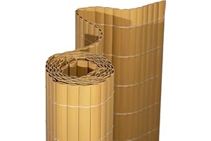 jarolift Mata maskująca jakości premium, z PCW, ochrona przed spojrzeniami, do ogrodu, na balkon, taras, osłona ogrodzenia, balkonu, 100 x 500 cm, kolor bambusowy