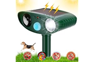 Marstey Ultrasonic Cat Repeller, 30FT Ultrasonic Solar Animal Repellent with Motion Sensor, IPX4 Waterproof Pest Repellent for Garden Yard Squirrels Cats Rats Fox