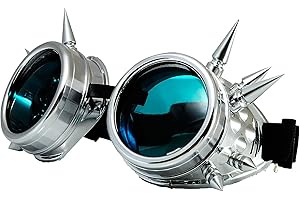 Lunettes de soudage style steampunk âge victorien – Pour gothique et cosplay – Avec piques et verres teintés Morefaz™ protection UV 400