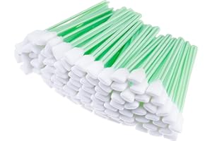 CHINCO 200 Bastoncillos Hisopos de Punta de Espuma Palillos de Esponja de Limpieza para Impresora de Inyección de Tinta, Cabezal de Impresión, Cámara (Punta Espiral)