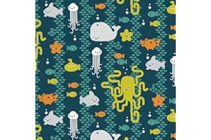 Fitzulam Spritzmatte für Hochstuhl, einfache Reinigung, Bodenschutz, wasserdicht und rutschfest, für Hochstuhl, 132 x 132 cm (blaues Meer)