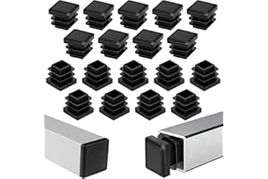XIANGLONGY 20 Piezas de Tapones para Tipos 15x15 mm, Negros para Patas de Sillas Cuadradas, Adecuados para Barandas, Sofás, Mesas, Estantes