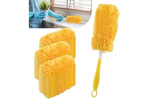 URHELP 30 Stück Staubmagnet NachfüLlpack für Swiffer Staubwedel, 360° Staubwedel Nachfüllpackungen, mit 1 Griff, für Reinigung von Möbeln, Gegen Staub, Schmutz