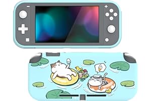 PlayVital Cover Custodia per Nintendo Switch Lite,Copertura Morbida TPU Protezione Accessorio per Nintendo Switch Lite Console-Gattino Festa in Piscina
