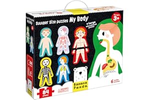 Banana Panda - Suuuper Size Puzzles My Body - Set mit 6 großen Bodenpuzzles zum Lernen für Kinder ab 3 Jahren (Englisch), Mehrfarbig