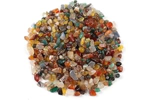 MsTeco Pietre Decorative, 4-6mm Irregolari Sassolini Colorati Pietre di Vetro Ghiaia per Acquario, Giardino, Riempitivi per Vasi, Piante Grasse