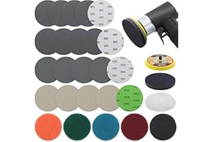 VIBRATITE Kit de restauration de phares 28 pièces, kit de polissage pour restaurer les phares décolorés, kit de restauration de la tête avec papier abrasif, éponge de polissage, non-tissé abrasif