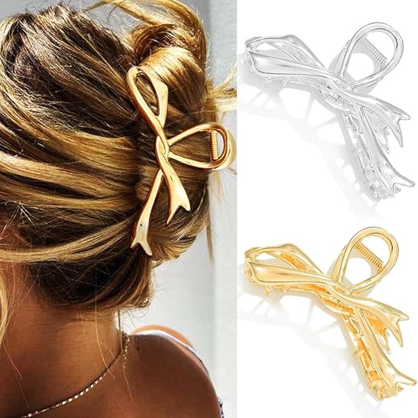 Schmetterling-Metall-Haarspangen – 4 Stück Set In Silber & Gold, 8 Cm Groß, Für Frauen & Mädchen