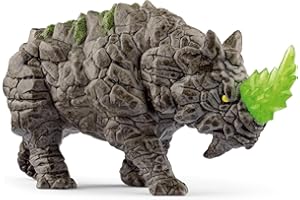 SCHLEICH ELDRADOR Creatures | Kampfrhino 70157 | Nashorn mit beweglichem Kopf | detailreiche Monster Figur | tolles Geschenk & Highlight für Jede Sammlung | Spielzeug ab 7 Jahren | 16 x 6 x 8 cm