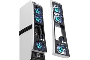 NEWDERY Cooling Fan for PS5 Pro Console, Upgraded Quiet Cooler Fan, Automatic Temperature-Adjustable Speed, Dynamic RGB Light, USB 3.0 Port, Fit for Playstation 5 Pro Disc & Digital Edition