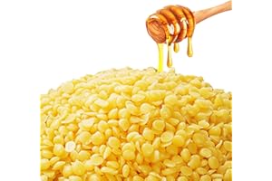 CUIDAKJ 50g Cire D'abeille Jaune, Cire D’abeille Pastilles, Cire d'abeille pour Cosmétique, Idéale Pour a Fabrication de Bougies, cosmétique et Entretenir Les Meubles du Cuir/Bois