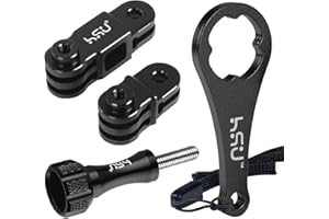 HSU Braccio di Estensione per GoPro, Supporti di Casco in Alluminio per Videocamera Hero 12/11/10/9/8/7/6/5/4/3