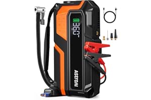 AstroAI 6000A and 150PSI Car Battery Booster Jump Starter Tyre Inflator, Jump Starter Power Pack with Air Compressor, for 12V Vehicles (10L Petrol/8L Diesel), Intuitive LED Screen, Full Accessory Kit
