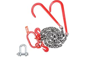 VEVOR Chaîne de Remorquage à Crochets J, Capacité de Charge 7074 kg,​ Chaine Bride V de Remorque G80 avec Crochet de Préhension, 10 mm x 90 cm, pour Dépannage, Transport, Dépanneuse, Camion à Plateau