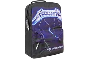 Metallica Ride The Lightning Plecak | Zanurz się w muzyce z tym czarnym plecakiem | Niesie legendarny rockowy klimat wszędzie dzięki ikonicznemu wzornictwu | Wygodne regulowane paski