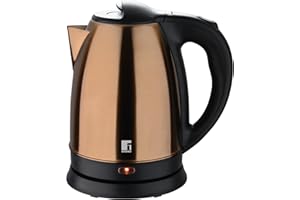 BERGNER Copper - Tetera Eléctrica de 1.800 W - Capacidad de 1.7 Litros - 1800 W - Función Apagado Automático - Desconexión De Seguridad Por Ebullición - Base inalámbrica de 360 grados