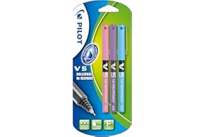 Pilot V5 - Bolígrafo roller (3 unidades), color rosa, morado y azul