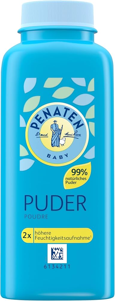 Penaten Aloe ve E vitamini içeren doğal bebek pudrası (1 x 100 g) - Hassas ciltleri korur, nemi emer ve cildi kuru tutar –%99 doğal kökenli içerik maddeleri