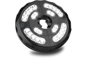 SUPERNIGHT Luz para sombrilla, 28 luces LED de color blanco frío para patio, 3 modos de brillo, 4 pilas AA, luz de poste inalámbrica para sombrillas al aire libre, camping, tiendas de campaña,