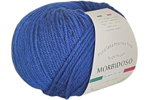 GENERIC Gomitolo di filato 100% lana merino irrestringibile, per uncinetto e lavoro a maglia, lana baby, colori solidi, 50gr 150metri, per copertine abbigliamento e tanto altro (Blu 3)