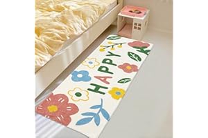 USTIDE Kids Runner Rug,Minimalist Style Kids Bedside Super Fluffy and Washable Area Rug Flower Cartoon Carpet Bedside Rug for Living Bedroom Playroom Nursery Decor (Runner, 24x59 Inch)