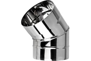 ARMAR TRADING LTD Stainless Steel Chimney Liner Elbow 45 Degree Metal Pipe Bend Multi Flue Pipe Stoves 45° (80mm)