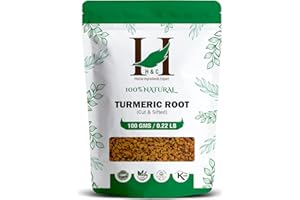 H&C HERBAL INGREDIENTS EXPERT H&C Turmeric Root (Cut and Sifted) - 100g Pack | Herbal Tea Ingredient | Loose Tea