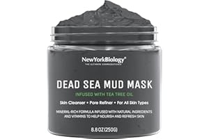 NEW YORK BIOLOGY THE ULTIMATE COSMECEUTICALS New York Biology Dead Sea Mud Mask for Face and Body Infused with Tea Tree - Spa Quality Pore Reducer for Acne, Blackheads and Oily Skin - Tightens Skin for A Healthier Complexion - 250 g