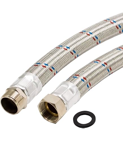 Panzerschlauch, Flexschlauch, DN8, 3/8"ÜM X 1/2"ÜM Mit 90° Bogen, Alle