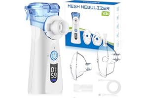 VapoZen Aerosol Portatile Silenzioso Ultrasuoni con Autopulizia e USB-C Ricaricabile Macchina Aerosol per Adulti e Bambini con 2 Maschere e Boccaglio Macchinetta Aerosol Meno Residui