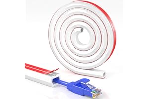 MIDUKIT Cache-câble, Auto-adhésif, Cache-câble en PC Souple, Cache-câble TV Mural pour système de Gestion des Cache Cable Sol, Cache-câble Mural,15mm (W) x 10mm (H) x 2-Meter Lengths (2-Meter), Blanc