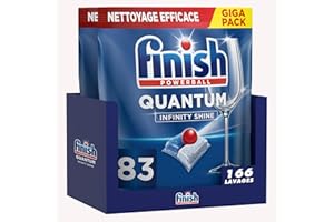 Finish Quantum Infinity Shine Pastilles Lave-Vaisselle, Elimine Les Taches Tenaces, 166 Capsules