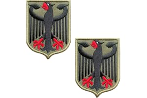 ZCKETO 2 Pezzi di Ricamo dell'Aquila dell'Esercito Tedesco Emblema Aquila Nazionale Toppa con Gancio e Anello per Cappotto Zaino Cappelli Viaggio Spalla Giacche Militari Tattico Uniforme-Verde