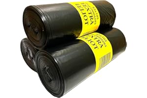 GENÉRICO Bolsas de basura 100L Eliot EXTRA (30 bolsas)-Pack 3 rollos 85x105 cm negras, ultraresistentes, reforzadas y de gran capacidad. Para cubos industriales o comunitarios