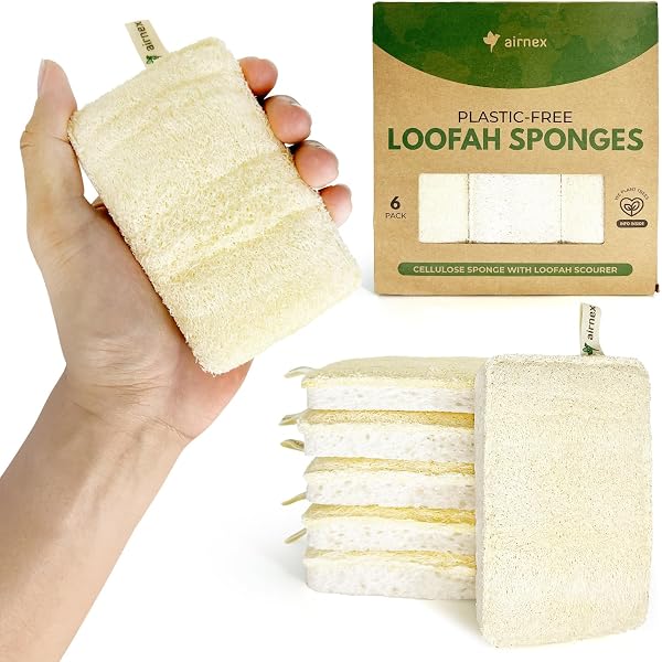 Natürliche Luffa Schwämme – 4 Stück Mit Aufhängebändel, 11x7 Cm, Plastikfrei Für Geschirr & Körper