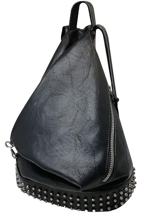 Zainetto Donna In Pelle Sintetica Con Rivetti - Borza A Sacco Nero, Capiente E Stilosa - Foto 13