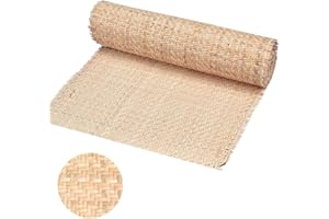 Kleemeiero Sangle Cannage Rotin Rouleau 0.4*1M Rouleau de Sangle de Canne en Rotin Naturel Sangle Rotin Ouverte Tissée Rouleau de Maille en Rotin Naturel pour Bricolage Armoire Meuble (Pas de Creux)
