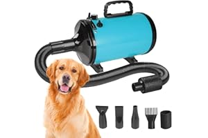 Hoapin Secador de Pelo para Perros Mascotas 3200W/4.3HP, Perro Pelo Secador Profesional Temperatura Ajustable de 35 ℃ a 70 ℃