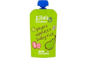 GUDZ Ellas Kitchen Organic Pears Apple and Baby Rice, 120 g