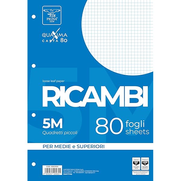 Quaderno Pigna 5mm Rigatura | 80 Fogli 80g/mq | Banda Rinforzata | Per Medie E Superiori | Pacco Da 80 Fogli - Foto 10