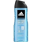 Adidas, After Sport Gel Doccia Bagnoschiuma 3 in 1 per Corpo, Capelli e Viso, Formula Vegana, 400ml