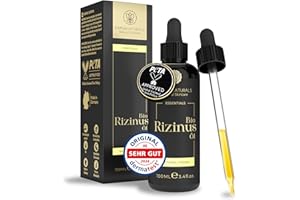 ‎KAPUA NATURALS Rizinusöl Kaltgepresst Bio -100 ml - 100% kaltgepresst & ohne Hexan, hoher Ricinolsäuregehalt, Haaröl & Gesichtsöl für Bart, Wimpern, Brauen, Nägel & Haut – Castor Oil Organic Wimpernpflegekit